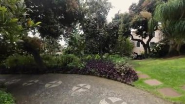 Madeira, Portekiz - 2023.04.04 - 09: Güzel Santa Catarina Parkı 'nda yürümek