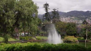 Madeira, Portekiz - 2023.04.04 - 09: Güzel Santa Catarina Parkı 'nda yürümek