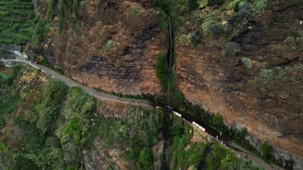 Madeira Portugal 2023 Impresionantes Imágenes Cascata Dos Anjos Waterfon Por — Vídeos de Stock