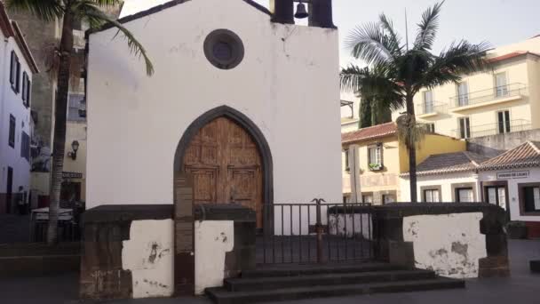 Madeira Portugália 2023 Funchal Katedrális Felvétele Napsütéses Reggelen Emberek Nélkül — Stock videók