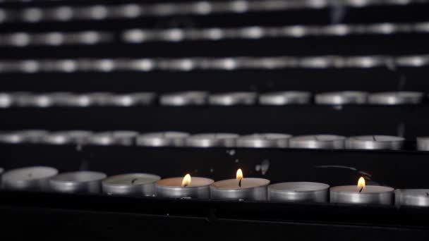 Мадейра Португалія 2023 Свічки Горять Всередині Церкви Богоматері — стокове відео