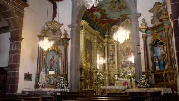 Madeira Portugália 2023 Káprázatos Kilátás Városra Hegyi Szűzanya Templomból — Stock videók
