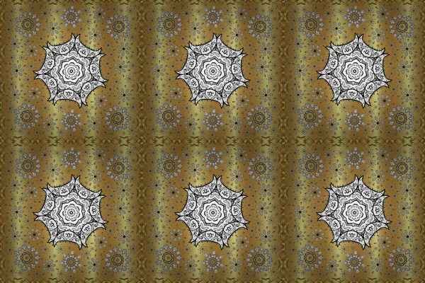 Patrón Mandala Árabe Amarillo Blanco Colores Neutros Vintage Ornamento Decorativo —  Fotos de Stock