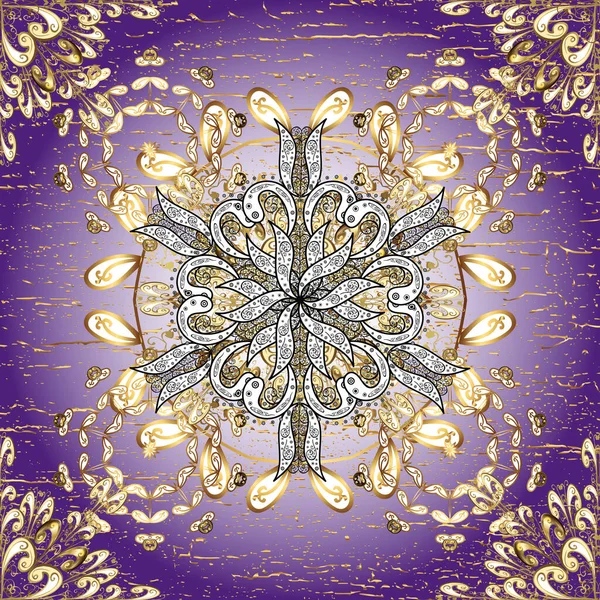 Fundo Abstrato Com Elementos Repetitivos Dourados Cores Violeta Neutra Branca — Fotografia de Stock