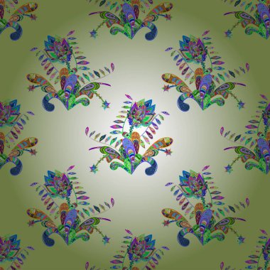 Kusursuz Vintage Çiçek Deseni. Vektör Kalça dokusu deseni.