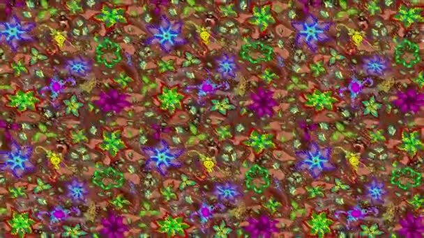 Bewegtbild Hintergrund Mit Bunten Elementen Bunte Blumen — Stockvideo