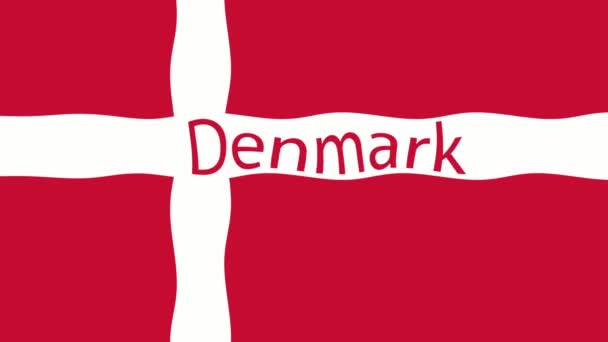 Bewegingsbeelden Achtergrond Met Kleurrijke Vlag Vlag Van Denemarken — Stockvideo
