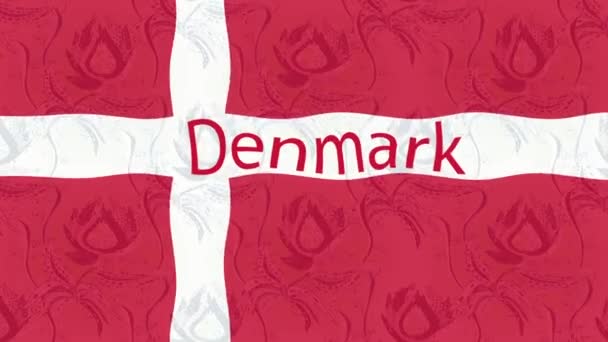 カラフルな旗で映画の背景 デンマークの国旗 — ストック動画