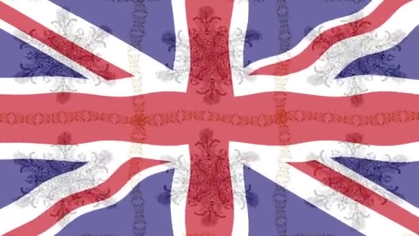 カラフルな旗で映画の背景 イギリスの国旗 イギリス — ストック動画