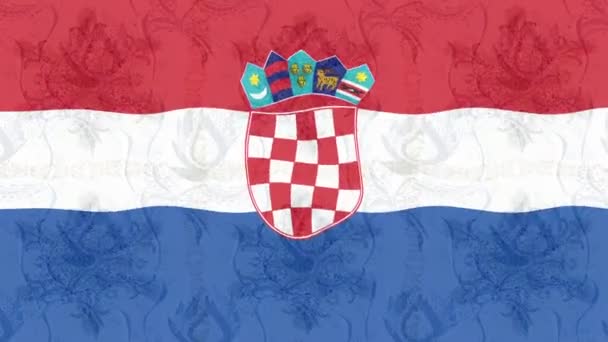Rörelsematerial Bakgrund Med Färgglada Flagga Kroatiens Flagga — Stockvideo