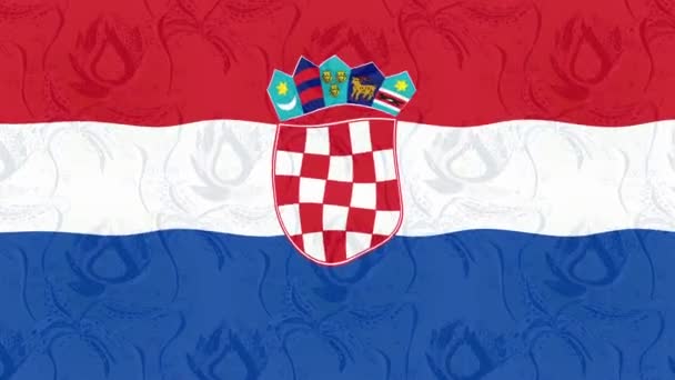 Bewegtbildhintergrund Mit Bunter Flagge Die Flagge Von Kroatien — Stockvideo