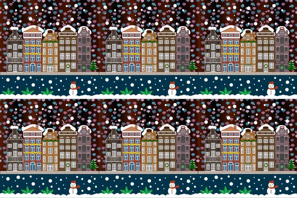 Зимова Сцена Маленьким Будинком Сніжному Стилі Дуже Весела Різдвяна Рука — стокове фото