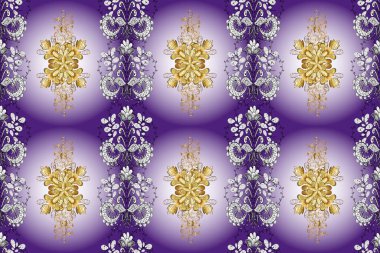 Klasik menekşe, beyaz, nötr ve altın desenli. Kusursuz soyut arkaplan.