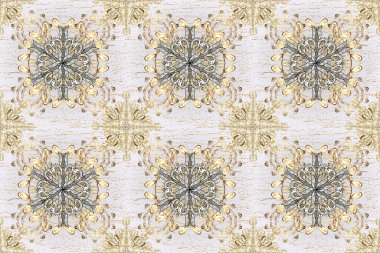 Barok tarzında kusursuz bir doğulu süsü. Tarafsız, beyaz ve gri altın elementlerle geleneksel klasik altın desen.