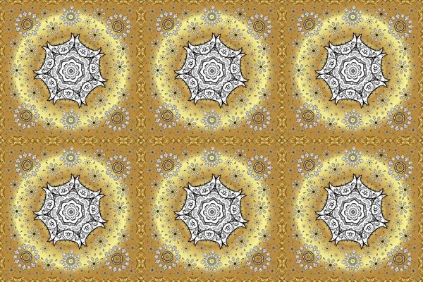 Decorativo Decorativo Icona Mandala Colorato Isolato Carta Mandala Colorato Giallo — Foto Stock
