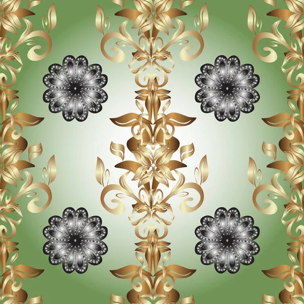 ロココ様式の優雅な 繊細な装飾 包装のための美しいパターン ヴィンテージカラフルなパターン バロック様式のシームレスなパターン ベージュ グレーのパターン — ストック写真