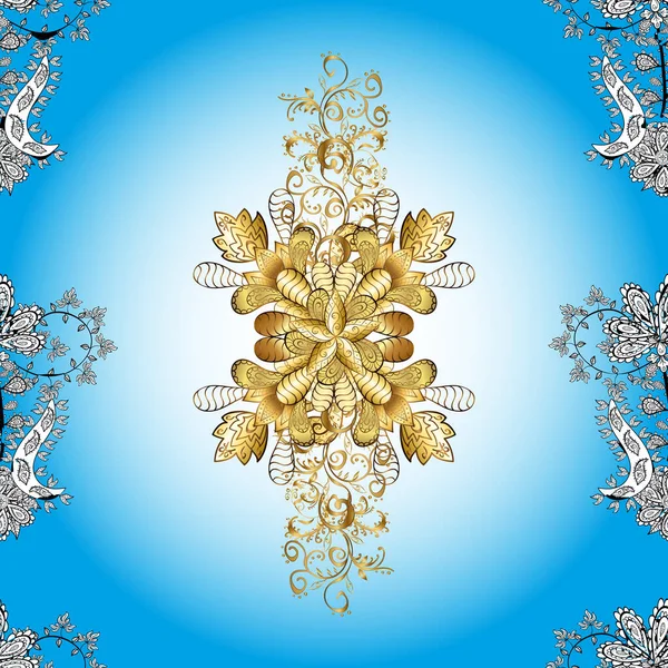 Sněhové Vločky Různými Ozdobami Jednoduchý Vánoční Bezproblémový Vzor Geometrickými Motivy — Stockový vektor