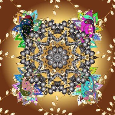 Mandalas 'la kusursuz bir düzen. Soyut süs eşyasıyla kusursuz desen. Vektör süslemeleri, arkaplan.