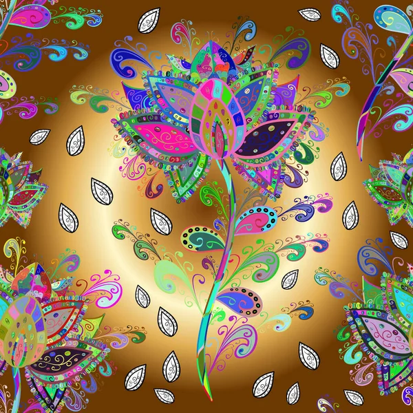 Απρόσκοπτη Μοτίβο Φαντασία Λουλούδια Φυσική Ταπετσαρία Floral Διακόσμηση Μπούκλα Εικονογράφηση — Φωτογραφία Αρχείου