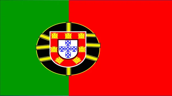 背景是五颜六色的旗帜 葡萄牙的国旗 — 图库照片