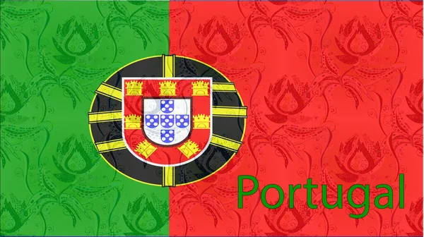 カラフルな旗を背景に ポルトガルの国旗 — ストック写真