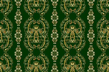 Kusursuz. Mavi, bej ve sarı renklerde Art Deco Deseni. 1920-30 motifleri. Çizgi tasarımı. Lüks klasik illüstrasyon. Kıvırcık arka plan. Minimalist geometrik tasarım.