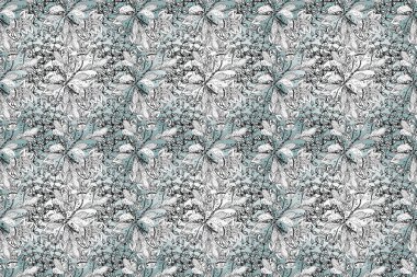 Çiçekli el, pürüzsüz desen çizmiş. Modern beyaz, gri ve nötr arkaplan duvar kağıdı çizimi, klasik çizgili iz sürme desenli çiçekler, çiçekli süsler..