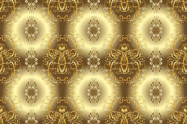Vintage Baroque Floral Seamless Pattern Gold Purple Brown Luxury Royal — Stock Photo, Image