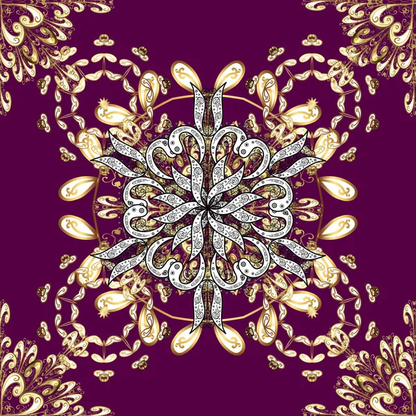 Floral Ornament Brokat Textilmuster Glas Metall Mit Blumenmuster Auf Weißen — Stockfoto