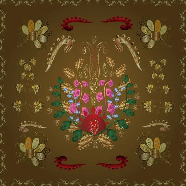 Paisleys Elegant Floral Vector Seamless Pattern Background Wallpaper Illustration Vintage — Stock Vector