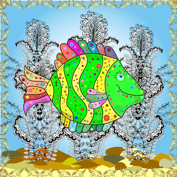 Хорошая Рыба Желтого Синего Нейтрального Цветов Тропические Рыбы Море Аквариумные — стоковое фото