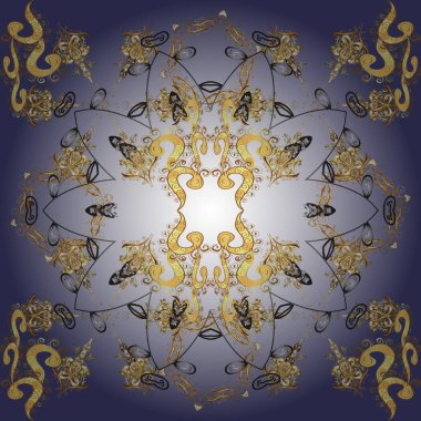 Geleneksel Arap dekoru, gri, mor renk. Süslü dantel iz sürücü. Doğu tarzında klasik tasarım öğesi. Çiçek süsüsüyle kusursuz desenli vektör. Duvar kağıdı için altın süslü illüstrasyon