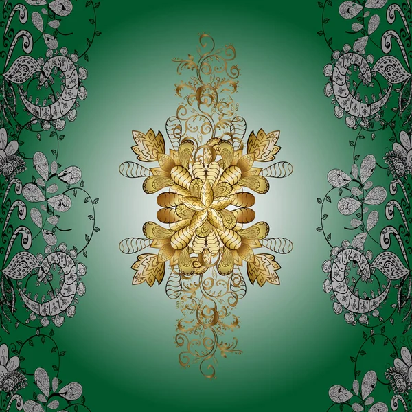 Безшовний Квітковий Візерунок Безшовний Векторний Фон Білими Каракулями Шпалери Бароко — стоковий вектор