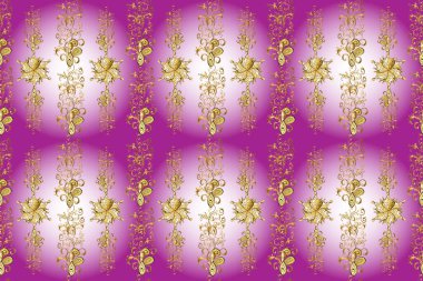 Kart, duvar kağıdı, ambalaj ve tekstil için klasik tasarım. Klasik çiçek dokusu. Kusursuz desenli altın elementler. Altın şablon. Kraliyet retro arkaplanı.