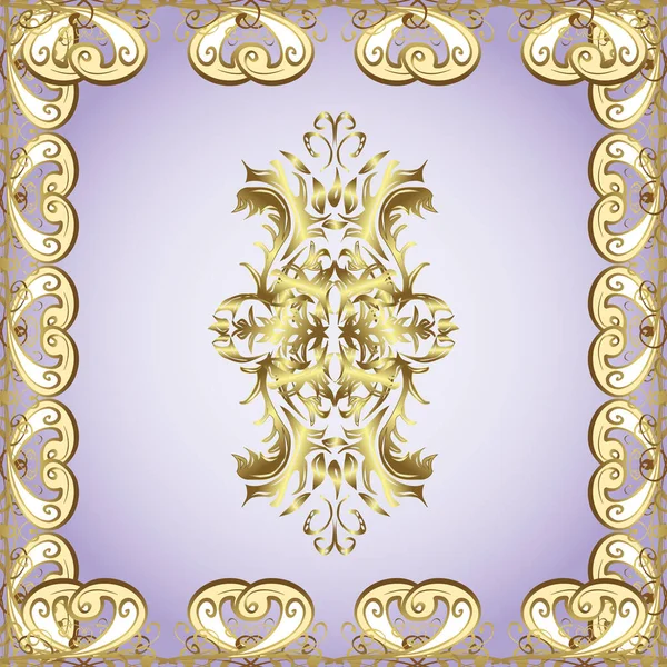 Decorative Symmetry Arabesque Good Greeting Card Birthday Invitation Banner Gold — Stock Photo, Image
