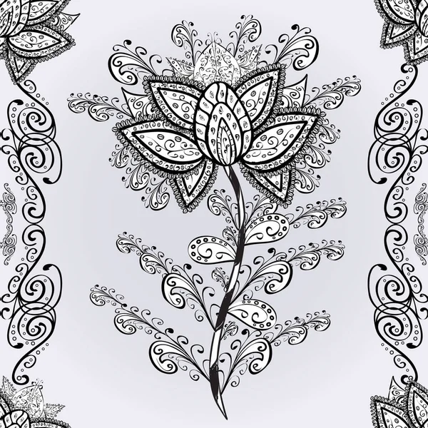 矢量时尚面料花型 可爱的花 无缝线型 — 图库矢量图片
