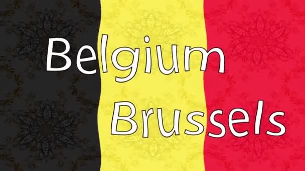 Filmagem Fundo Movimento Com Bandeira Colorida Bandeira Belgium — Vídeo de Stock