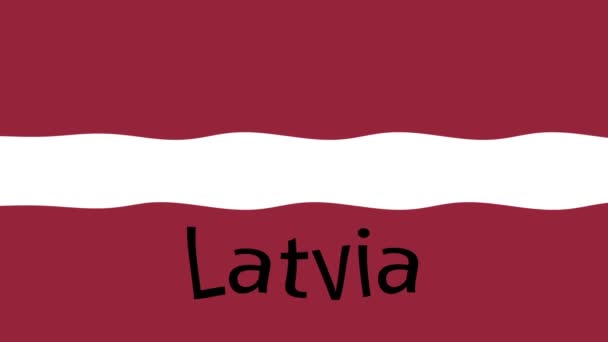 Latar Belakang Rekaman Gerak Dengan Bendera Berwarna Warni Bendera Latvia — Stok Video