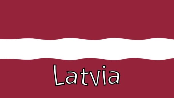 Renkli Bayraklı Hareketli Arka Plan Görüntüleri Letonya Bayrağı — Stok video