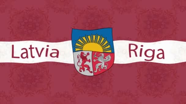 Pozadí Záznamu Pohybu Barevnou Vlajkou Lotyšská Vlajka — Stock video