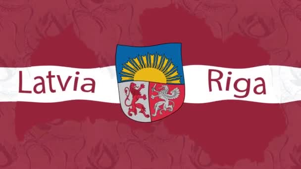 Fondo Imágenes Movimiento Con Bandera Colores Mapa Latvia — Vídeo de stock