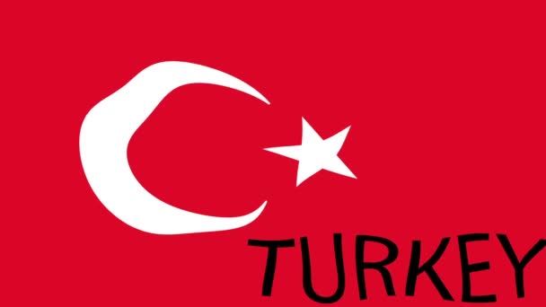Fondo Imágenes Movimiento Con Bandera Colores Bandera Turkey — Vídeo de stock