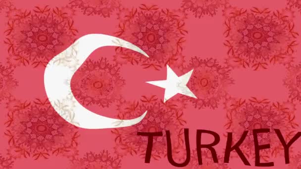 Materiał Filmowy Kolorową Flagą Flaga Turcji — Wideo stockowe