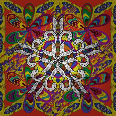 Şirin seamless modeli. Vektör çiçek arka plan. Yazdırın. Şirin kumaş deseni. Yaz tema Dikişsiz desen arka plan rengi. Düz çiçek öğeleri tasarım.