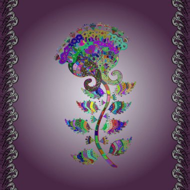 Şirin suluboya, dikişsiz çiçek deseni. Büyük bir çiçek boyası seti. Kartlar, davetiyeler, tarih kartları ve daha fazlası için kullanılabilir.