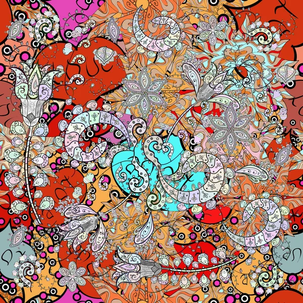 Симпатичный Цветочный Узор Маленьком Цветке Цветы Нейтральных Оранжевых Бежевых Цветов — стоковое фото