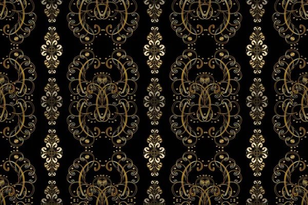 Voor Ontwerp Behang Gouden Patroon Geel Beige Zwarte Kleuren Met — Stockfoto