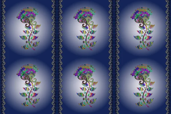Pretty vintage feedsack pattern in small neutral, blue and gray flowers. Floral sweet seamless background for textile, fabric, covers, wallpapers, print, wrap, scrapbooking, quilting, decoupage.