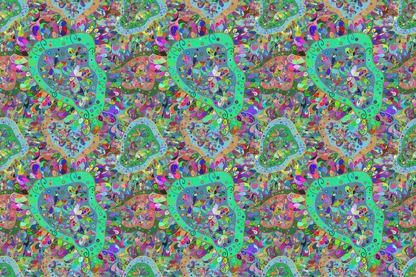 Zentangle Abstrakta Blommor Doodle Blomma Färg Spring Tema Sömlöst Mönster — Stockfoto