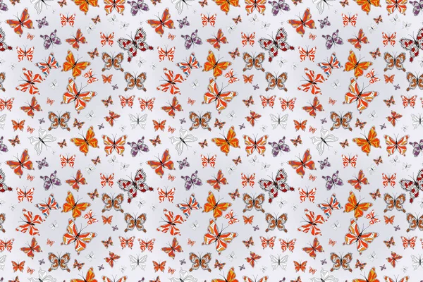 Простом Стиле Фон Абстрактная Симпатичная Бабочка Оранжевого Синего Нейтрального Цветов — стоковое фото